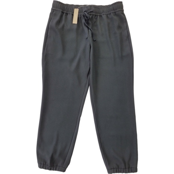 NWT J.Crew Black Jogger Pants elastic waist comfortable loose fit size 12 - Picture 1 of 14